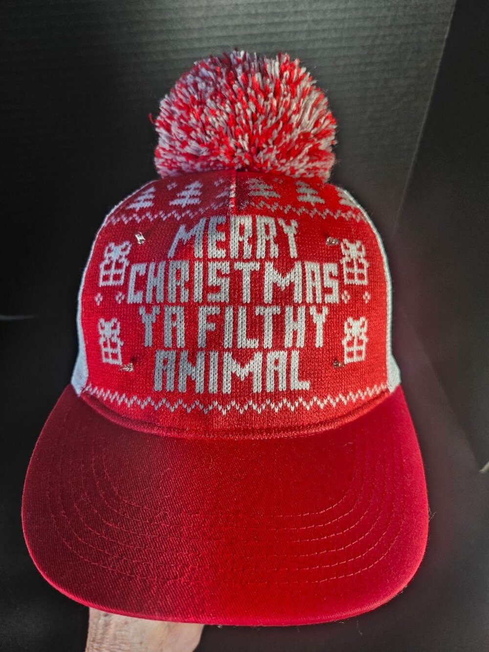 Light Up Home Alone "Merry Christmas Ya Filthy Animal" Christmas Trucker Hat NWT